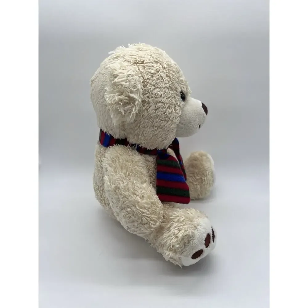 Go! Games Frankie Striped Scarf Teddy Bear Plush Stuffed Animal Toy 10”